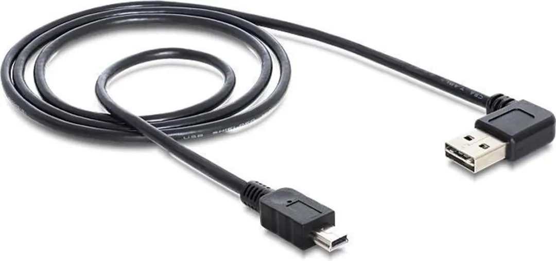 Delock Mini USB naar Easy-USB-A Haaks Kabel 2.0 - 3m - Zwart