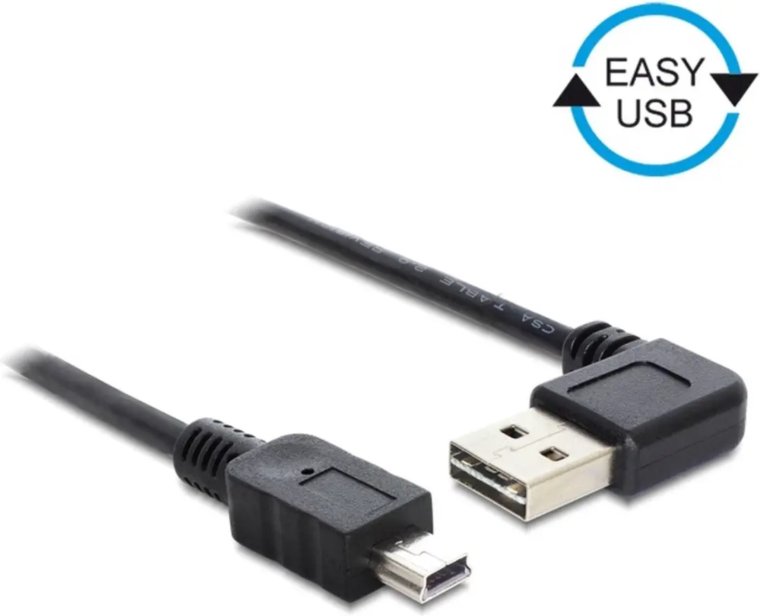 Delock Mini USB naar Easy-USB-A Haaks Kabel 2.0
