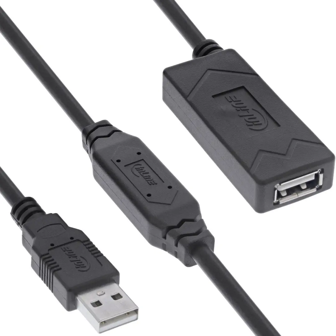 InLine USB-A Verlengkabel USB2.0 12,5m - Zwart