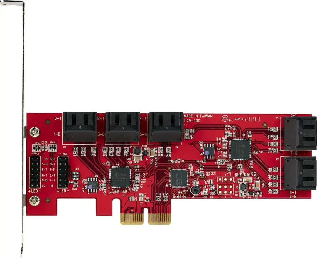 Startech 10P6G-PCIE-SATA-CARD Controller - PCIe 2.0 x2 - Rood - afbeelding 6 van 6