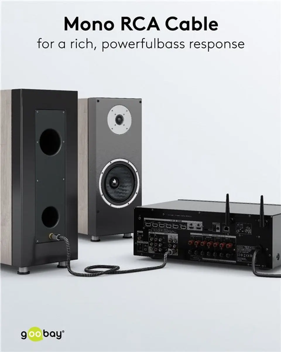 Goobay Plus Subwoofer/Stereo Kabel RCA - Zwart