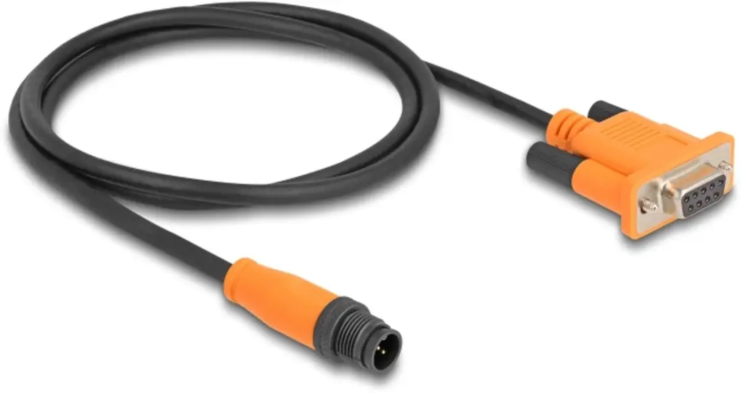 Delock M12 CAN Bus Kabel A-coded 5-pin - 1m - Zwart/Oranje