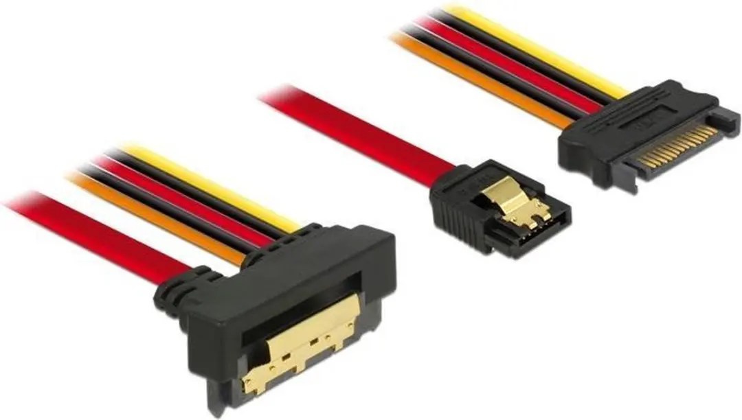 Delock SATA Haaks Data & Voedingskabel 6 Gbit/s 0,3m