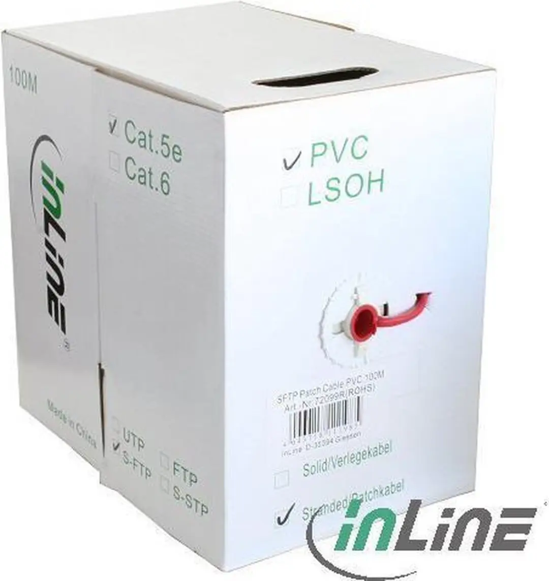 InLine Patchkabel Cat.5e SF/UTP 100m - Rood