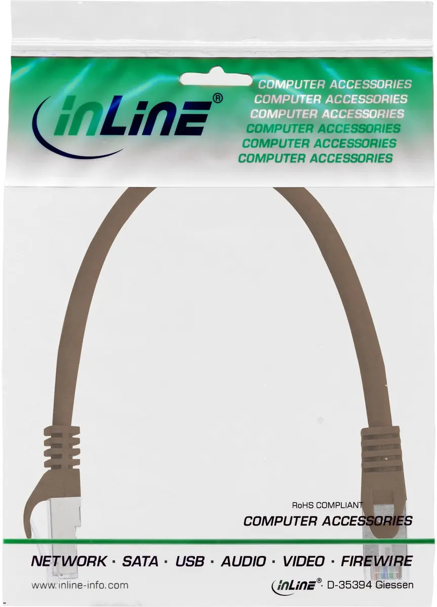 InLine Patchkabel Cat.5e SF/UTP 0,3m - Bruin