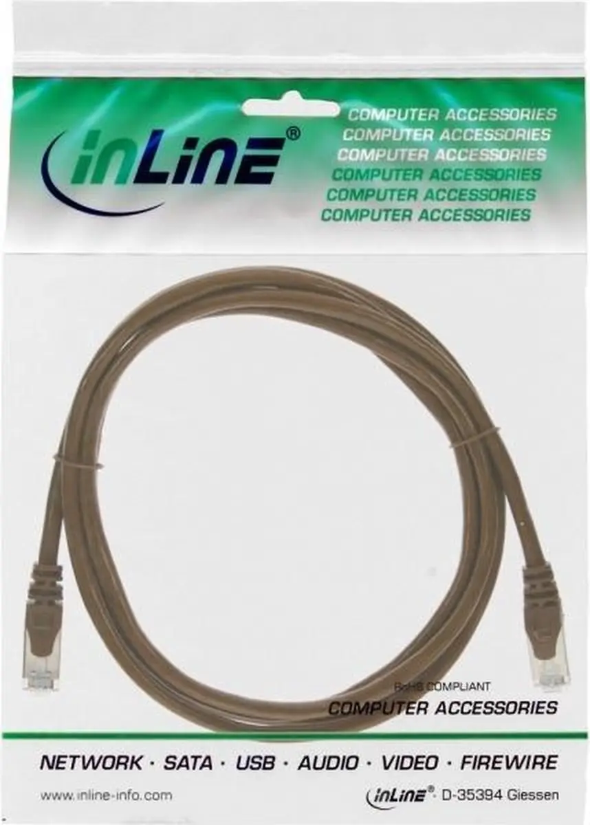 InLine Patchkabel Cat.5e SF/UTP 0,3m - Bruin