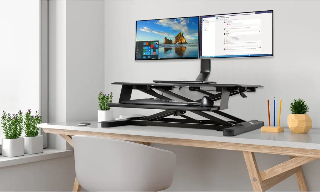 Kensington SmartFit Space-Saving Dubbele Monitorarm K55513WW - tot 27" - 8 kg - Zwart