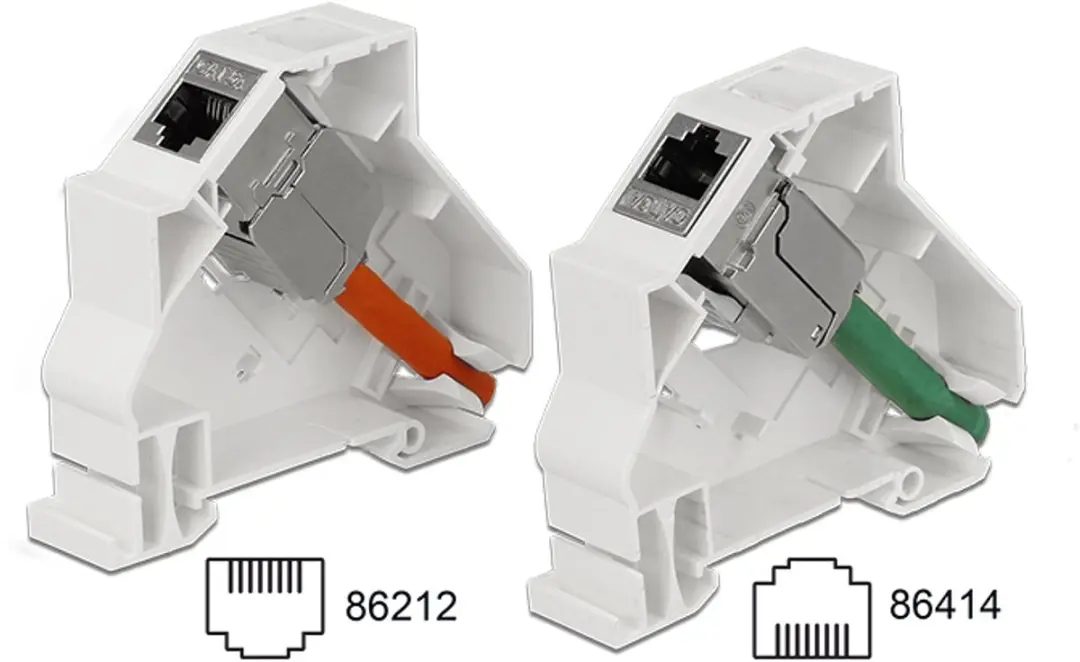 Delock DIN-Rail Houder 1 Keystone Module - Wit