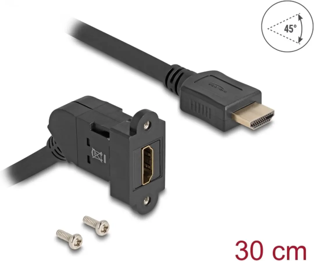 Delock HDMI Haaks Keystone Module 67157 - 45° - 8K 60Hz - Zwart