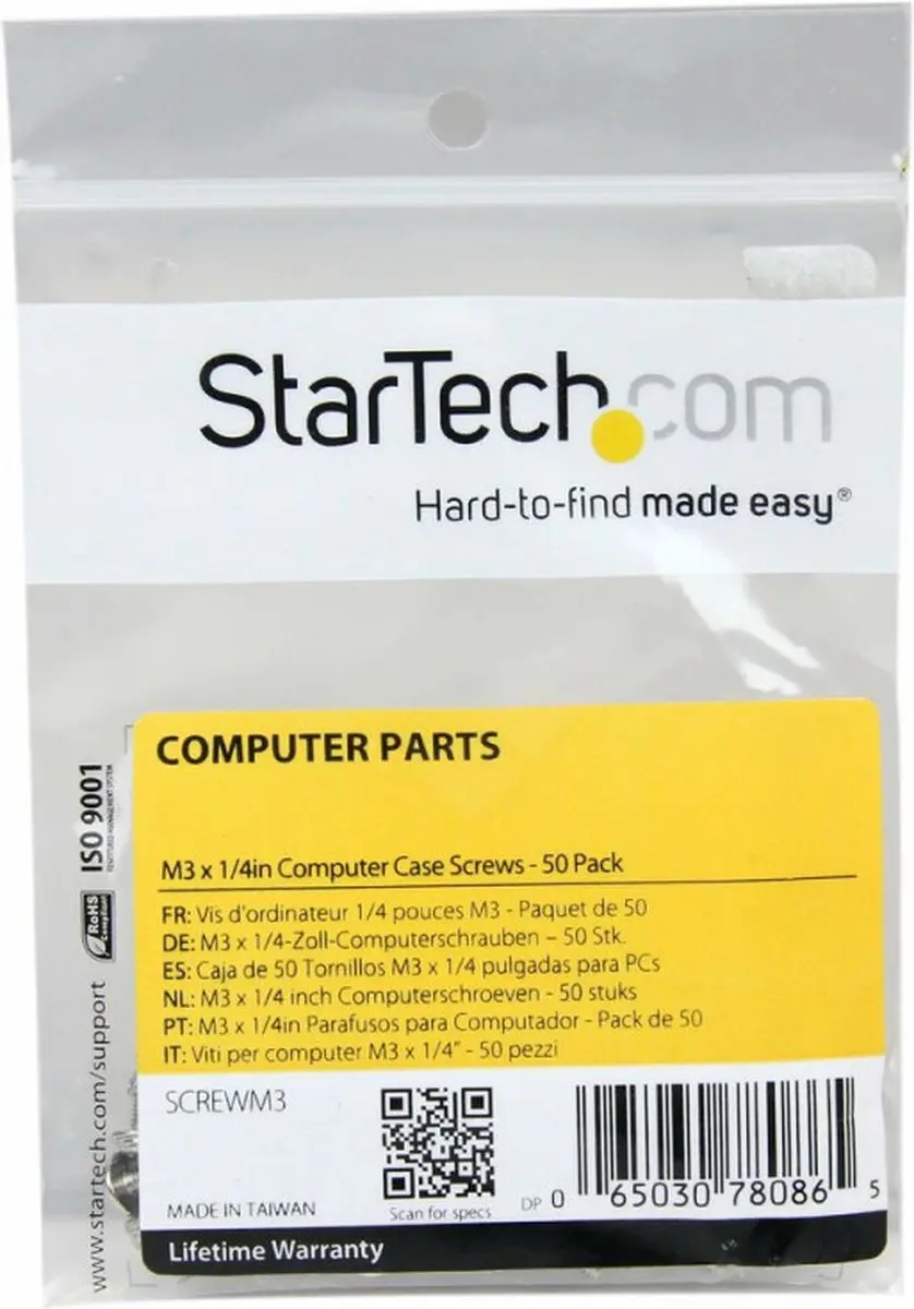 Startech M3 x 1/4 inch Computerschroeven - 50 Stuks