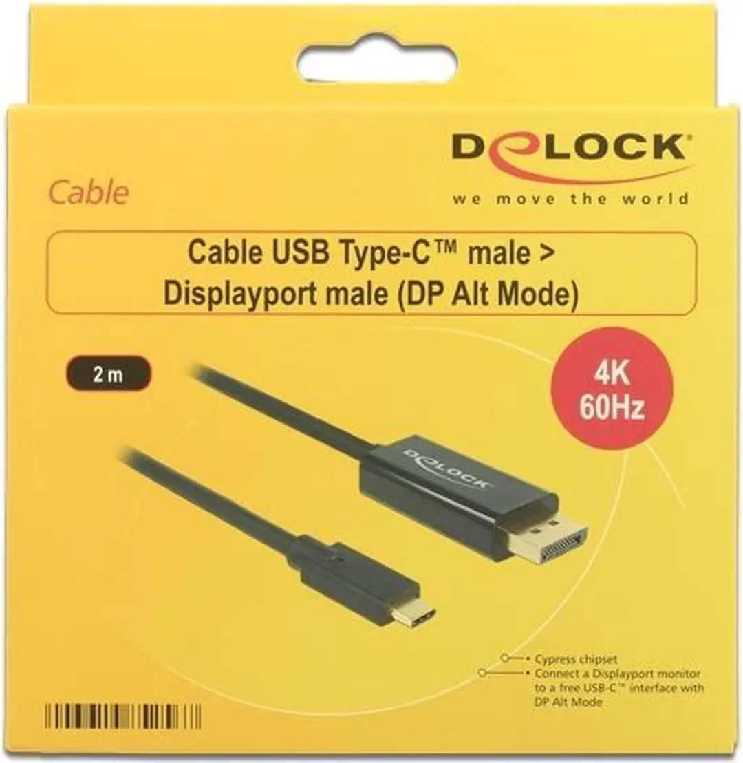 Delock USB-C naar DisplayPort Kabel 85256 - 2m - 4K 60Hz