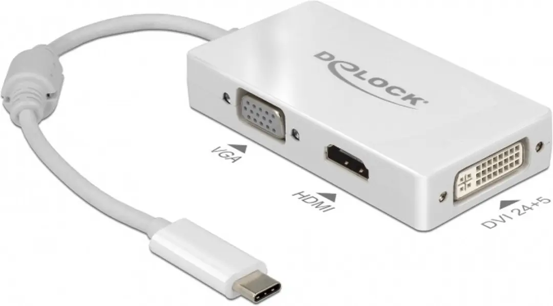 Delock USB-C naar HDMI/DVI/VGA Adapter