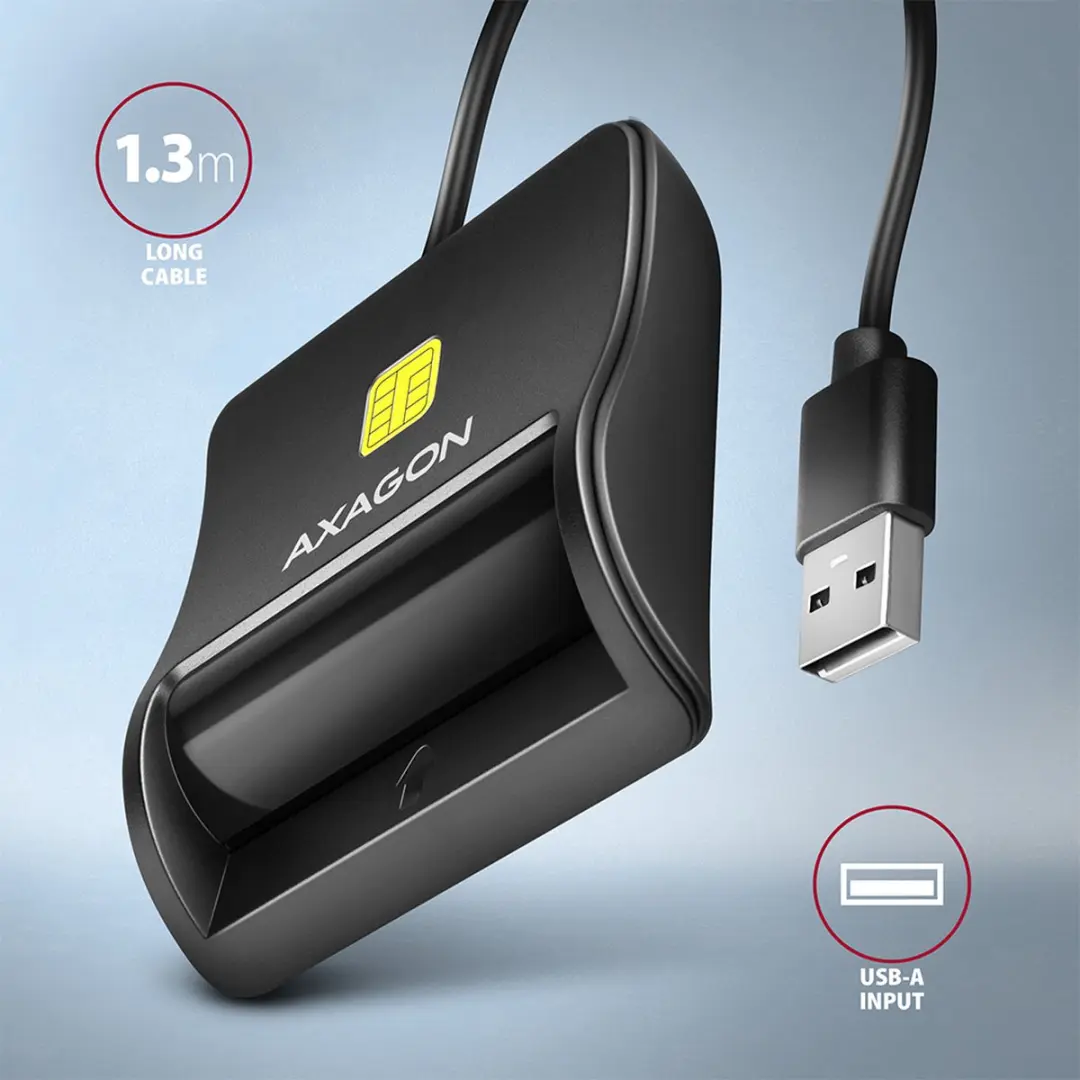 Axagon CRE-SM3N USB Smartcard Reader - Zwart