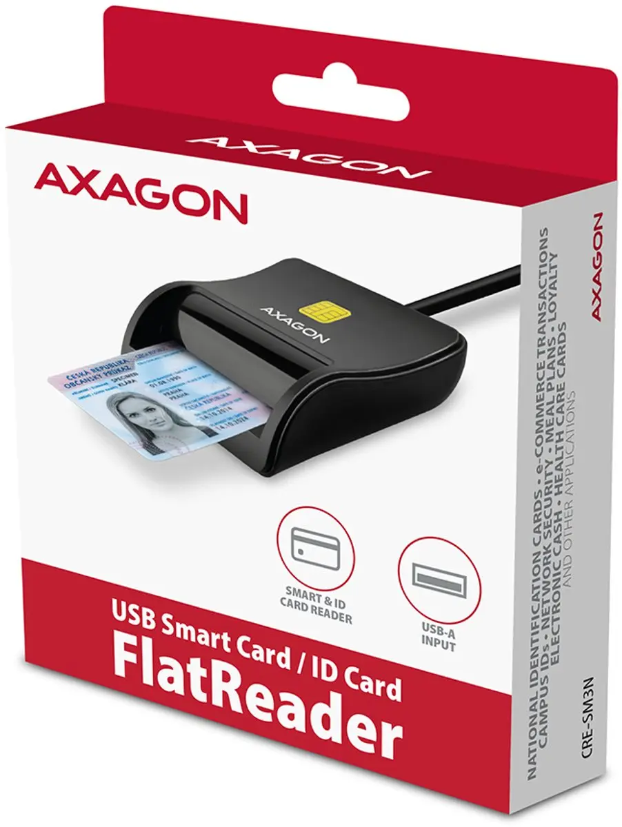 Axagon CRE-SM3N USB Smartcard Reader - Zwart