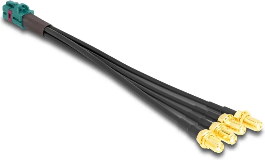 Delock Mini FAKRA Z naar 4x SMA A-Type Kabel - Zwart