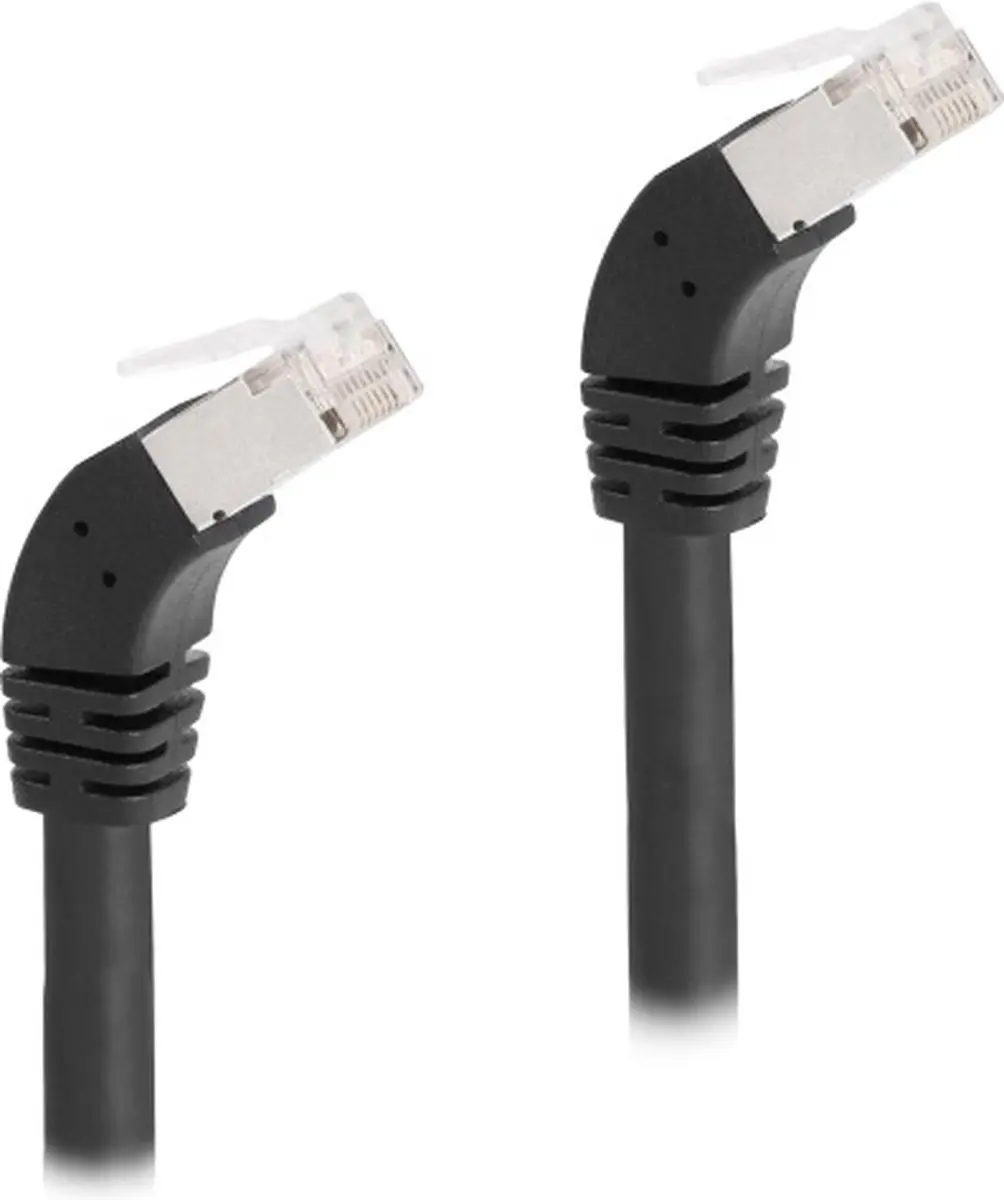 Delock RJ45 Cat.6A S/FTP Kabel 45° - 5m - Zwart