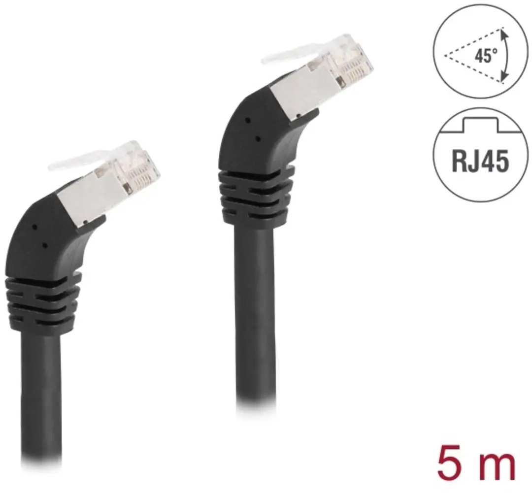 Delock RJ45 Cat.6A S/FTP Kabel 45°