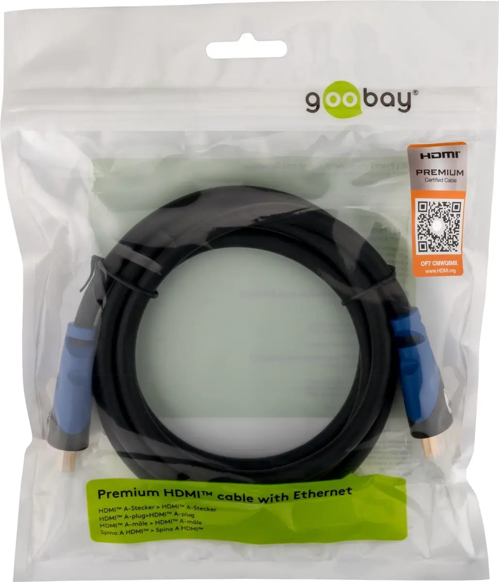 Goobay HDMI 2.0 Kabel 2m - 4K 60Hz HDR - 10 Stuks