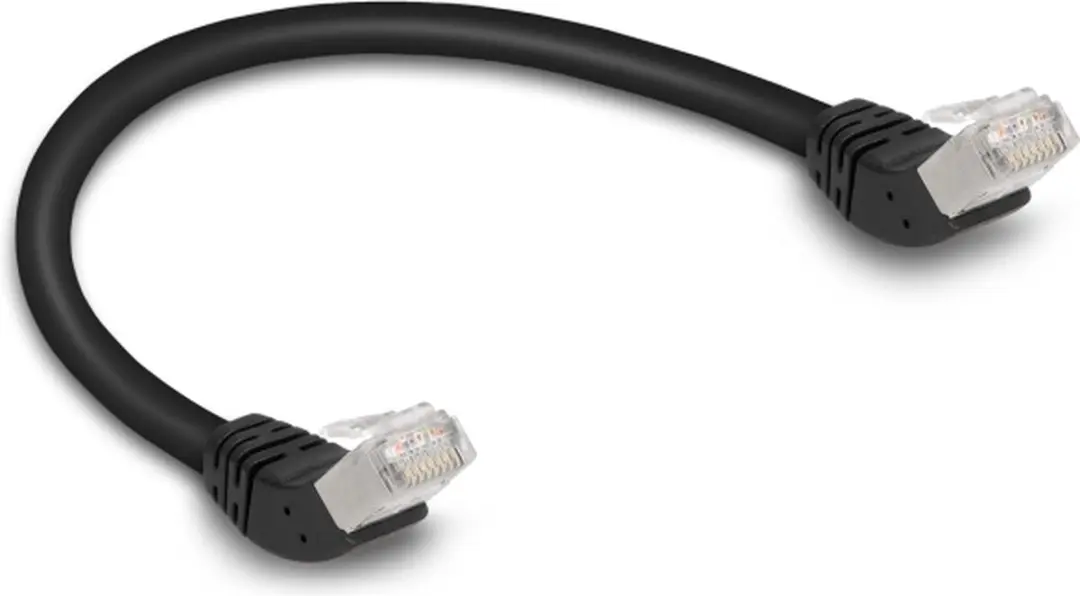 Delock RJ45 Cat.6A S/FTP Kabel 45° - 0.25m - Zwart