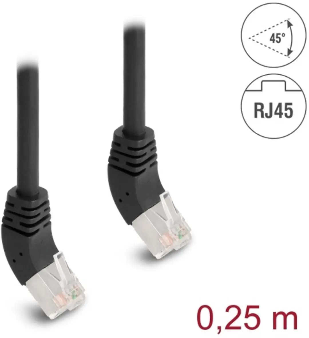 Delock RJ45 Cat.6A S/FTP Kabel 45°