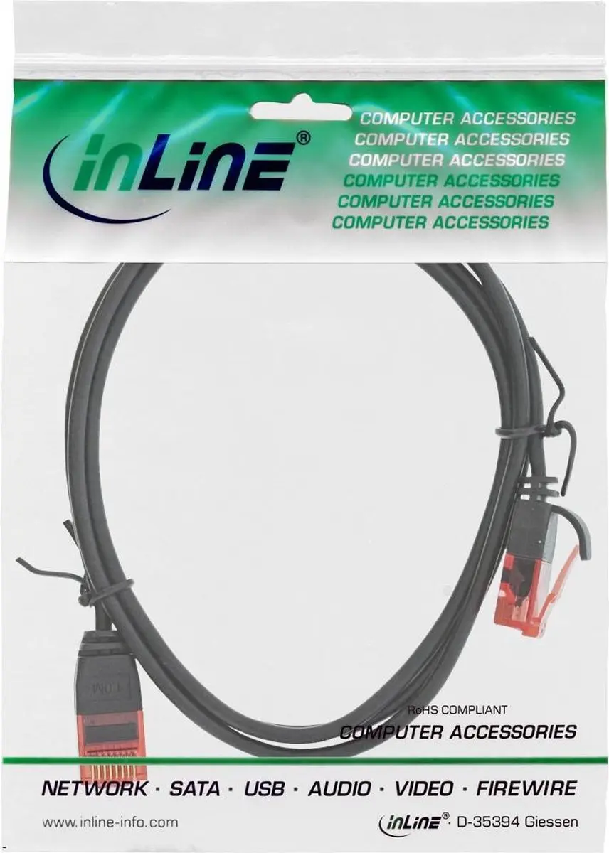 InLine Slim Patchkabel Cat.6 U/UTP 7,5m - Zwart