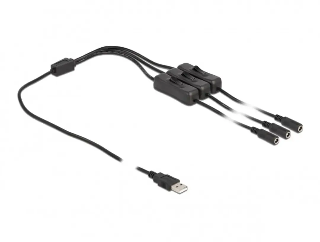 Delock USB-A DC Splitter 3x 5,5x2,1mm