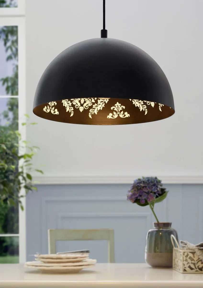 Eglo Congresbury Hanglamp E27 - Ø38cm - Zwart/Wit