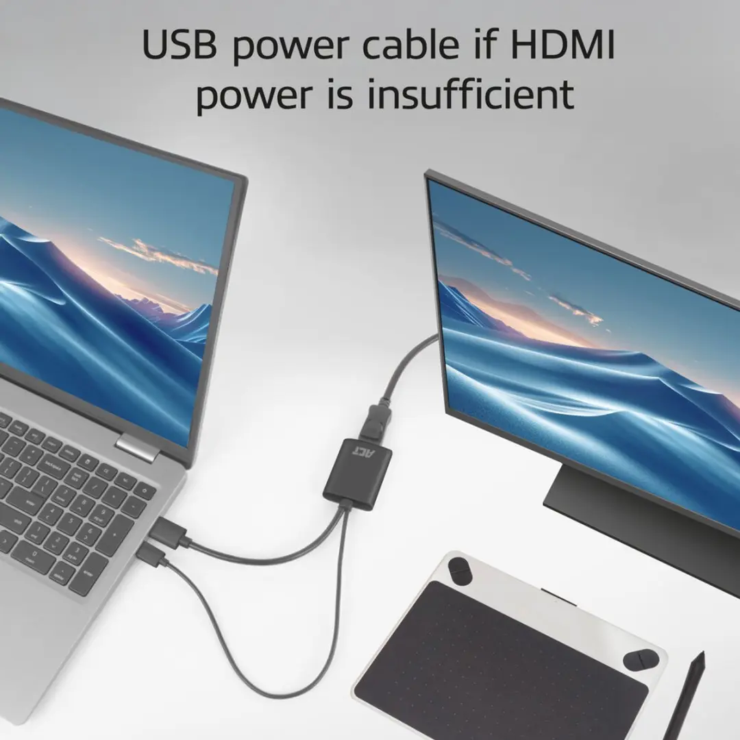 ACT HDMI naar DisplayPort Adapter AC7536 - 4K@60Hz - Zwart