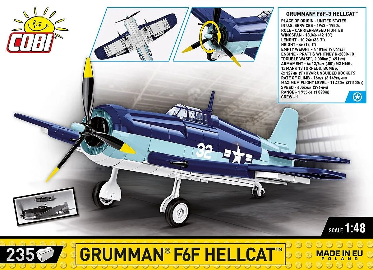 Cobi Grumman F6F Hellcat COBI-5883 - 235 Stukken - Meerkleurig