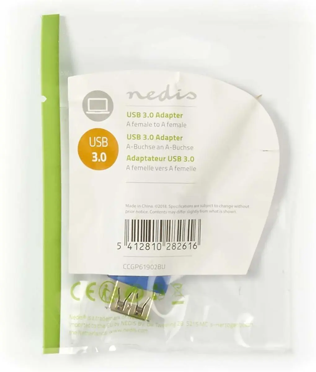 Nedis CCGP61902BU USB 3.0-adapter A Female - Blauw