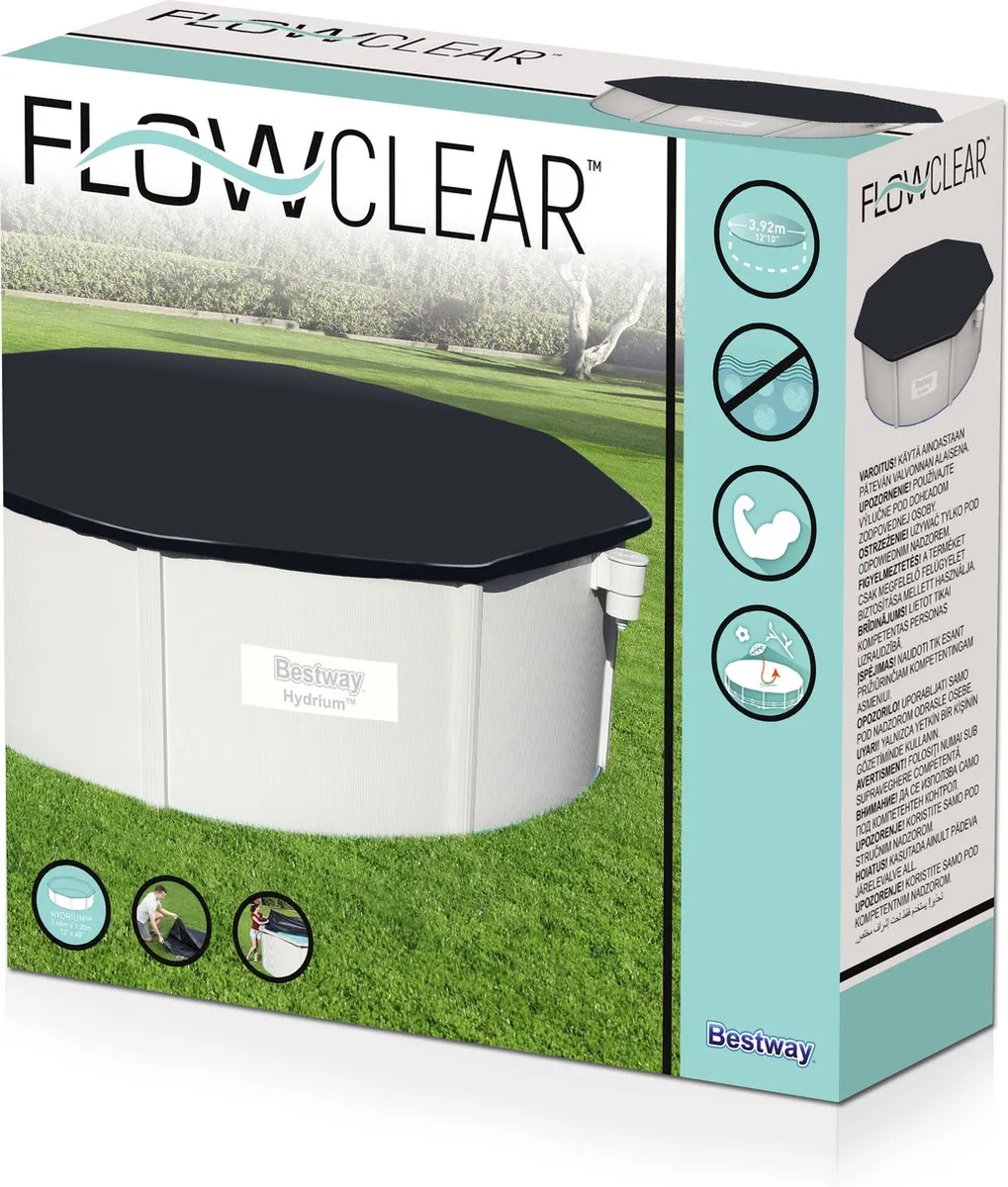 Bestway Flowclear Hydrium Dekzeil Rond 401cm - Grijs
