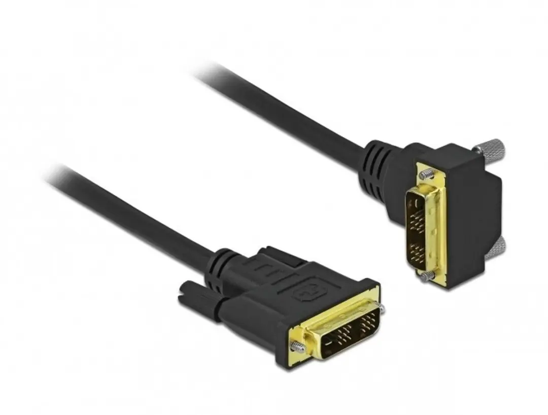 Delock DVI Kabel 18+1 M/M Hoek 2m - Zwart