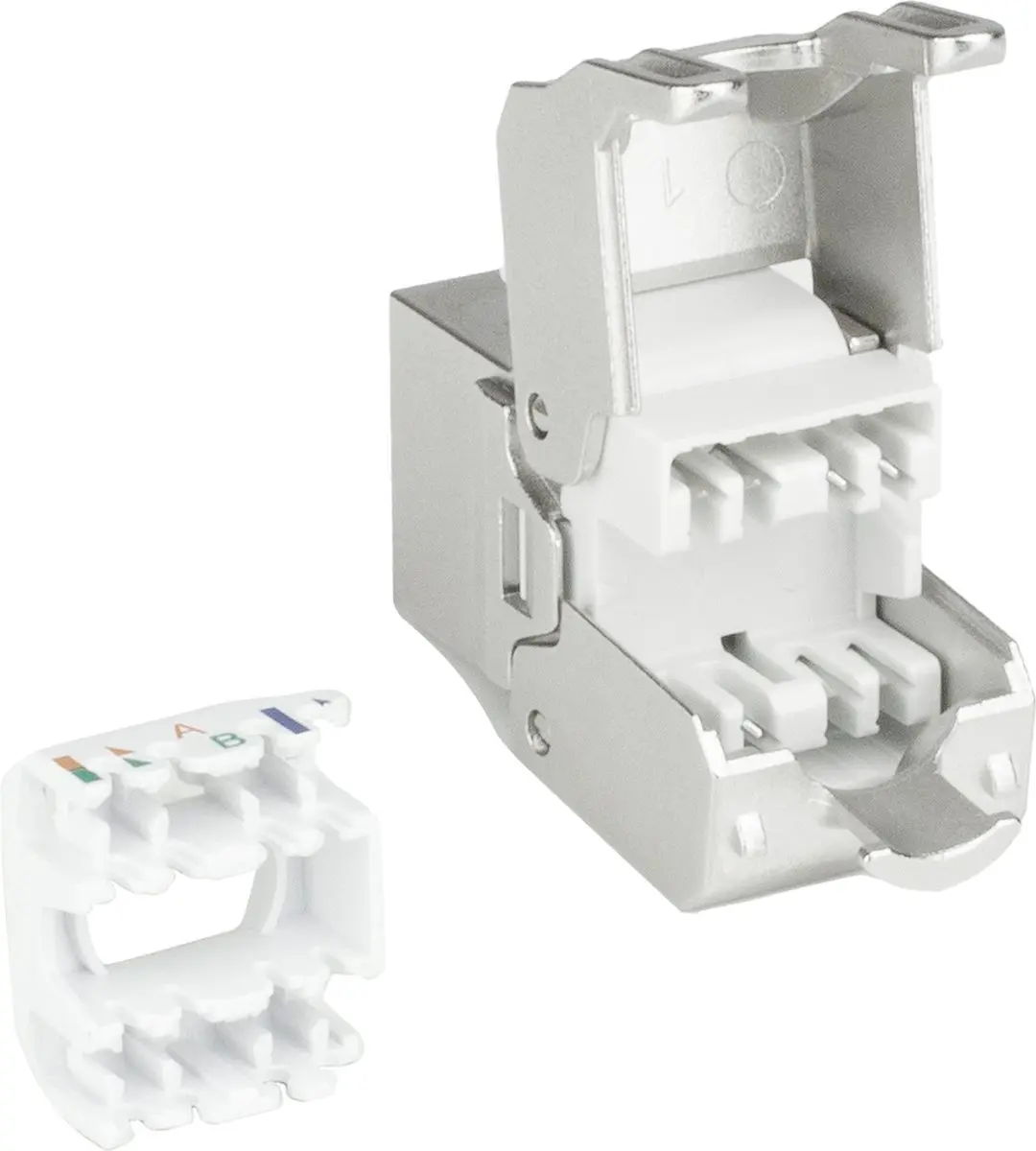 ACT Keystone Jack RJ45 CAT6 Shielded TD6025 - Zilver/Wit