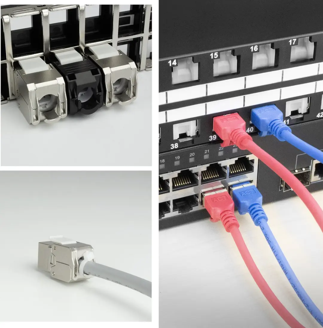 ACT Keystone Jack RJ45 CAT6 Shielded TD6025 - Zilver/Wit
