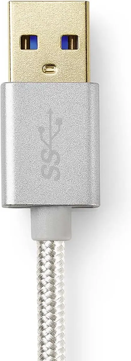 Nedis USB 3.2 Gen 1 USB-A naar USB-C Kabel 2m - 15W 5Gbps - Verguld - Aluminium