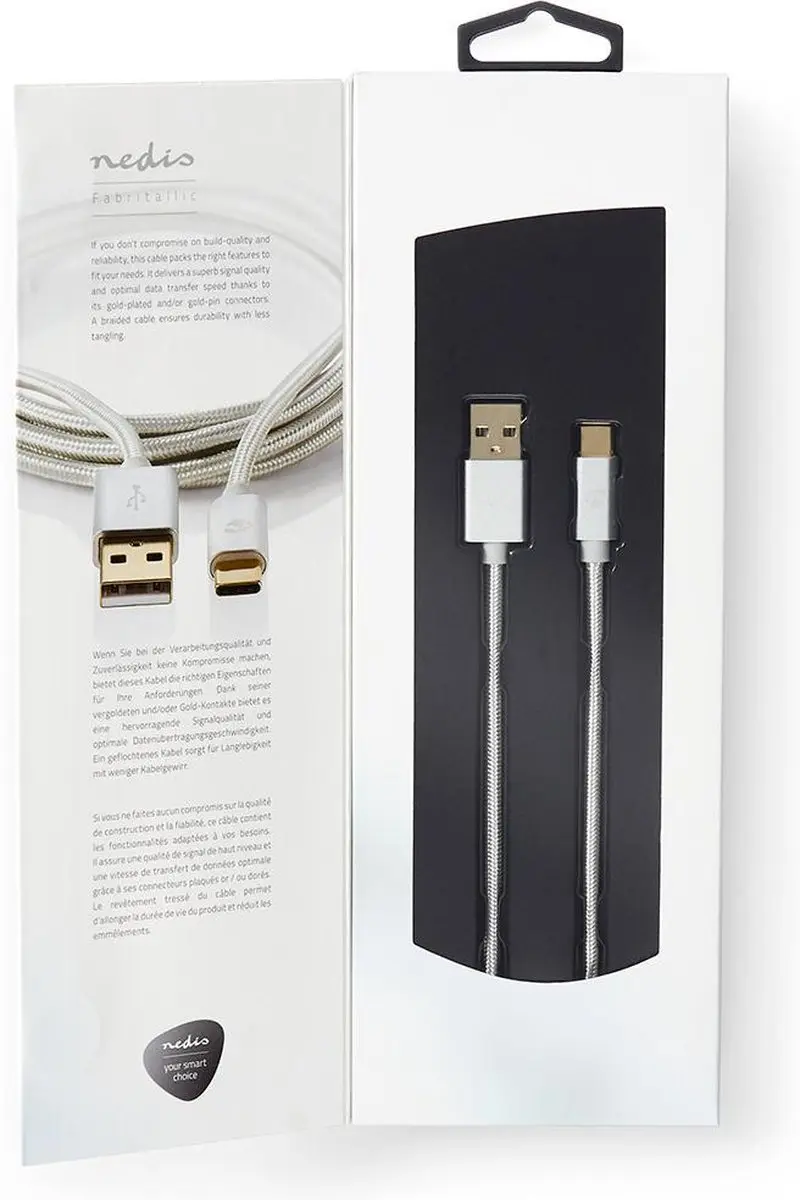 Nedis USB 3.2 Gen 1 USB-A naar USB-C Kabel 2m - 15W 5Gbps - Verguld - Aluminium - afbeelding 6 van 6