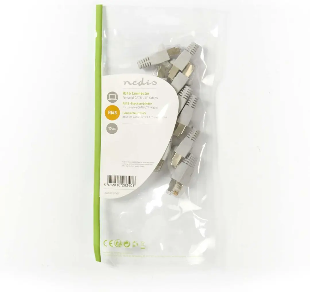 Nedis RJ45 Male FTP CAT5e Connector - 10 Stuks - Verguld