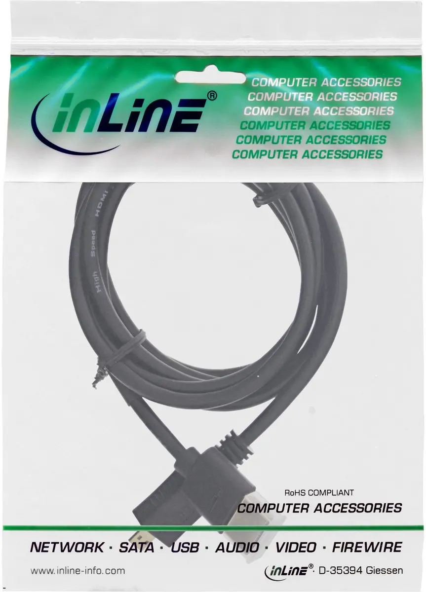 InLine Micro HDMI Kabel 2.0 0,30m - Zwart