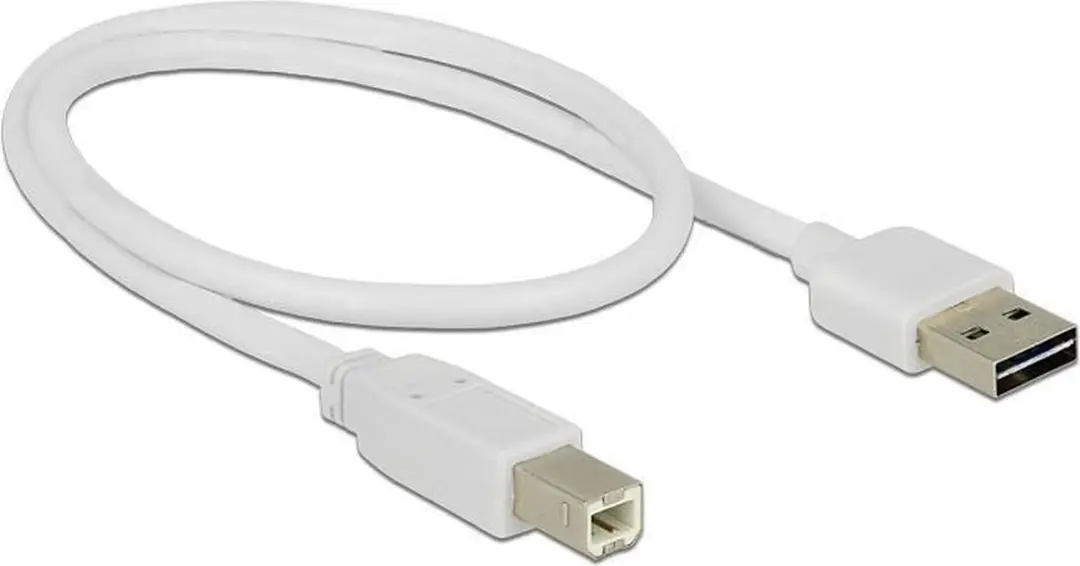 Delock USB-A naar USB-B Kabel 2.0 - 0,5m - Wit