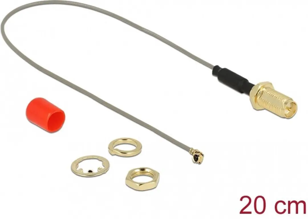 Delock MHF I RP-SMA Kabel - 0,20m - Grijs