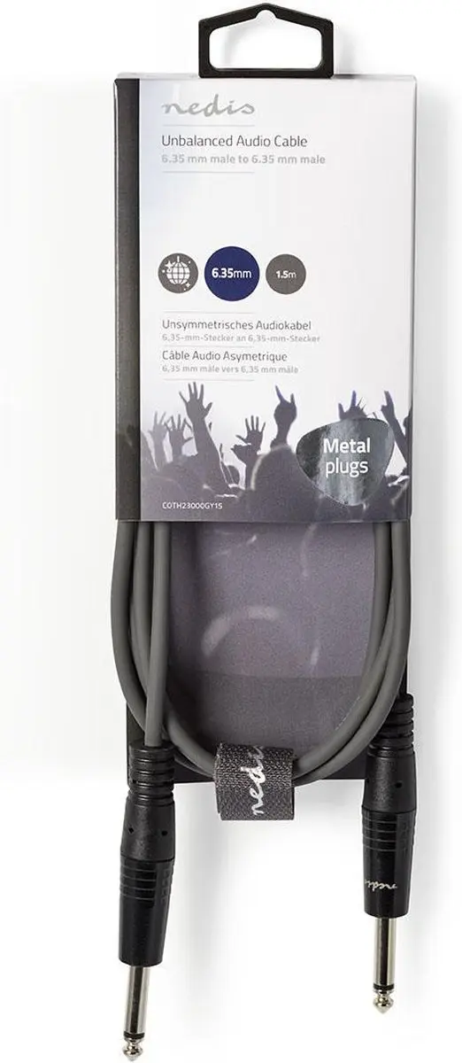 Nedis Mono-Audiokabel 6,35mm - 1,5m - Donkergrijs