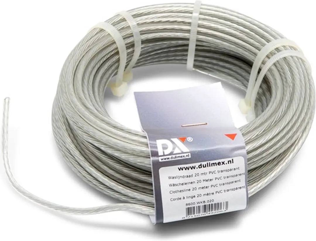 Dulimex Waslijndraad 10m PVC Transparant