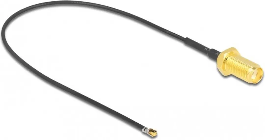 Delock MHF 4L LK SMA Kabel - Micro Coax 1,37mm - 0,20m - Zwart