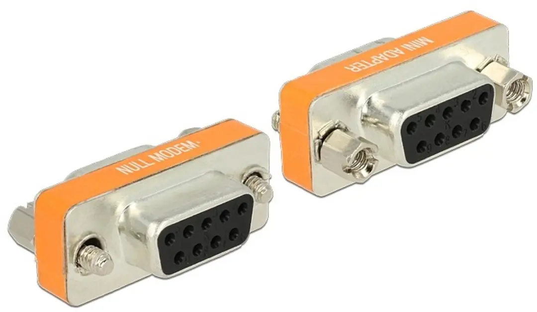 ACT D-sub Null Modem Adapter AB9803 - 9-polig Female naar Male - Grijs