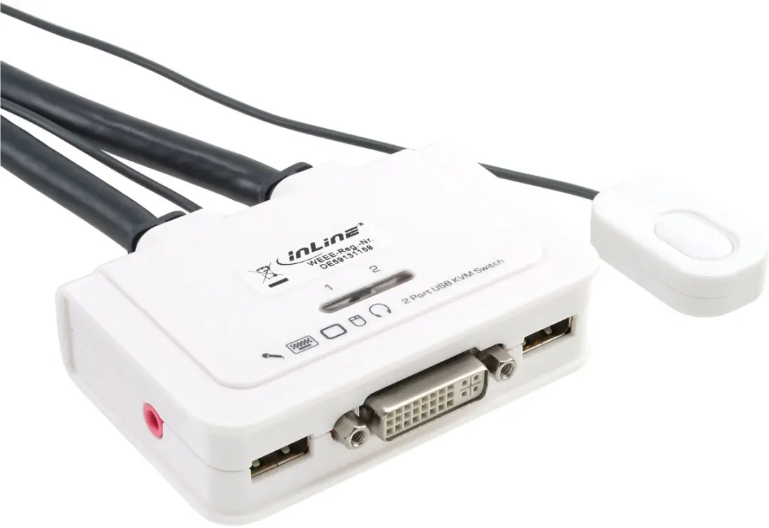 InLine 2-Poorts DVI-D KVM-switch USB Audio