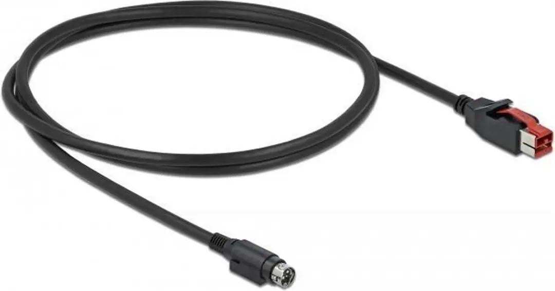 Delock PoweredUSB Kabel 24V Mini-DIN 3-pin M - 2m - Zwart