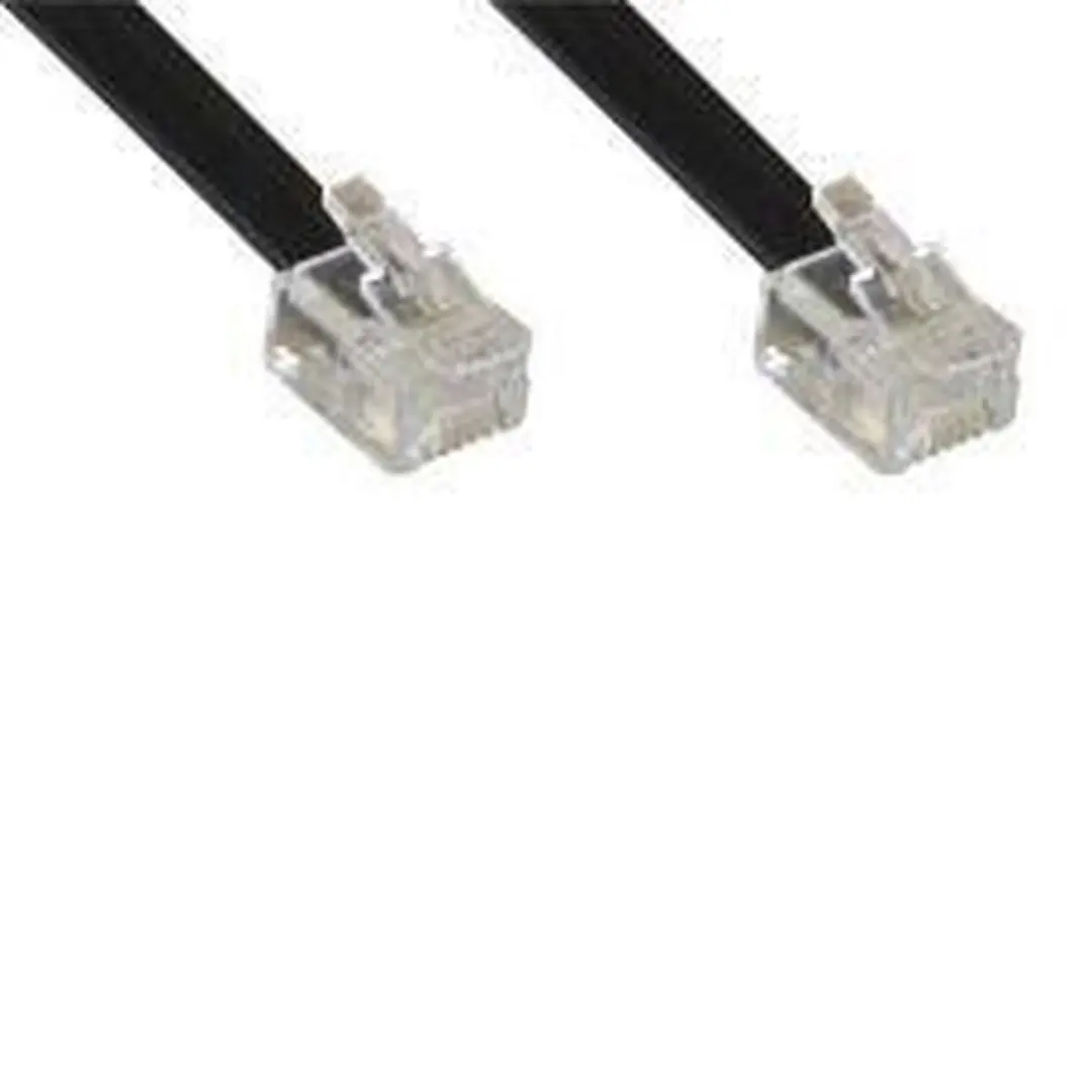 InLine RJ12 5m Telefoonkabel - Zwart
