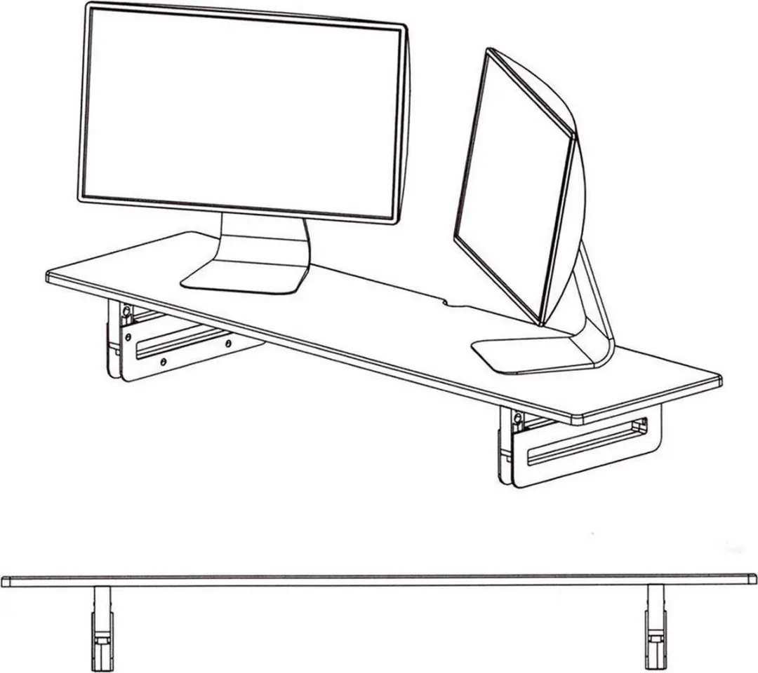 Value XXL Monitorstandaard - Zwart - afbeelding 6 van 6
