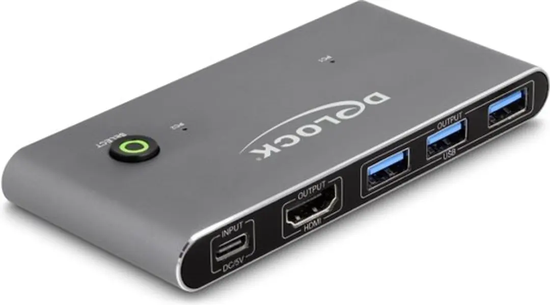 Delock HDMI KVM Switch 8K 60Hz - USB 5Gbps - Antraciet