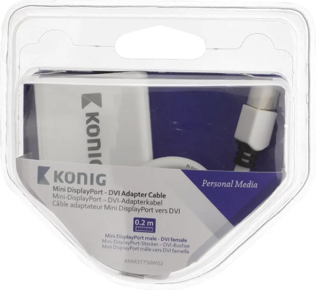 Konig Mini DisplayPort naar DVI Adapter 0,20m
